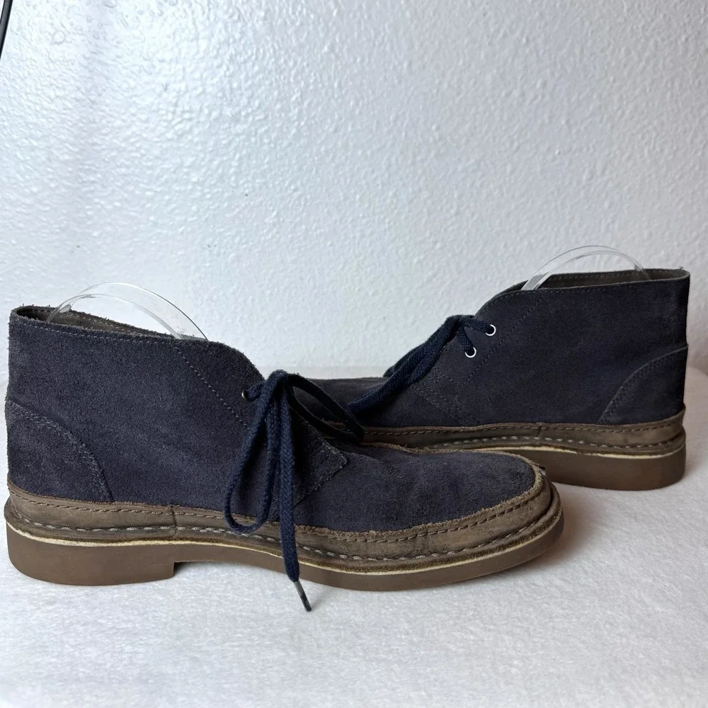 Clarks Bushacre Rand Chukka Boots Mens‎ 9 Suede Leather Gray Taupe Ankle Shoes
